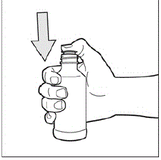 Insert adapter into
the bottle as shown - Illustration