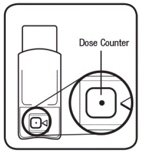 Black dot in the dose counter window - Illustration