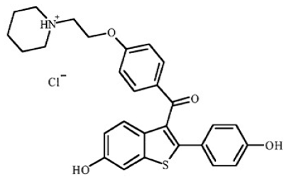 Evista (raloxifene hydrochloride)  Structural Formula Illustration