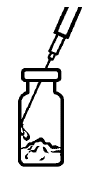 Slowly push down on the syringe plunger - Illustration