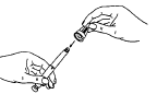Gently push the Novofine* needle - Illustration