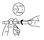 Turn the cap in a clockwise direction indicated by the arrow - Illustration