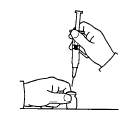 Hold the INTRON A vial upright - Illustration