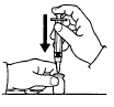 Insert the needle into the vial - Illustration