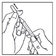 Pull the needle cap straight off - Illustration