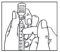 Gently tap the syringe to make any air bubbles rise to the top- Illustration