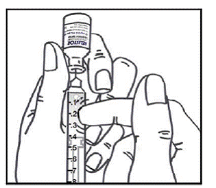 Gently tap the side of the syringe to make any air bubbles rise to the top - Illustration