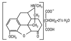 Hydrocodone bitartrate - Structural Formula Illustration