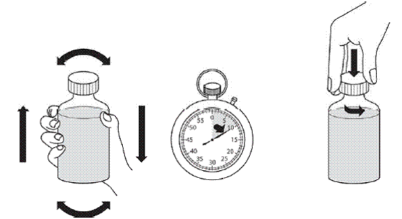 Shake the bottle of REVATIO oral suspension for 10 seconds - Illustration