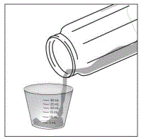 Pour 10 mL of infant formula into the
medicine cup - Illustration