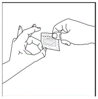 Tap the packet of REYATAZ oral powder to
settle the contents to the bottom of the packet - Illustration