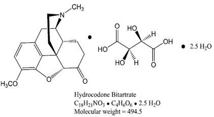 Hydrocodone bitartrate - Structural Formula Illustration