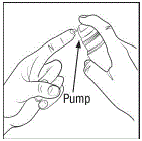 press down on the pump one time to dispense a pea-sized amount - Illustration