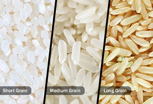 Stubby and almost round, short-grain rice cooks up soft and sticky.