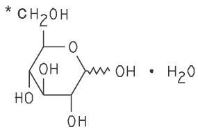 D-Glucopyranose monohydrate Structural Formula Illustration