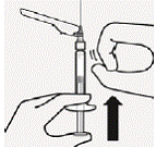 Hold white collar on the syringe and unscrew from vial adapter - Illustration