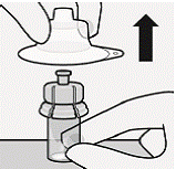 Hold sterile blister. Peel back and remove paper backing - Illustration