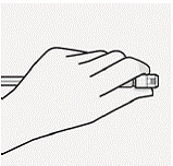 Push vial adapter straight down onto vial top until it snaps securely into place - Illustration