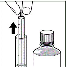 Remove the oral dosing syringe from its protective case - Illustration