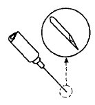 Hold the syringe horizontally, and position the bevel of the needle so the point of the needle is facing up - illustration