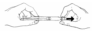 Remove the grey tip cap from syringe barrel - illustration