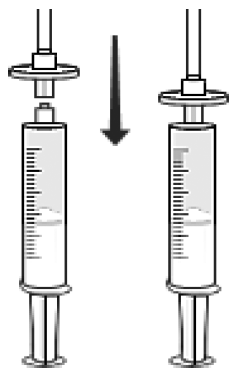 Attach a syringe disc filter to the pre-filled syringe of normal saline (from previous step) and the infusion tubing with the butterfly needle - Illustration
