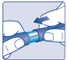 Carefully remove the needle from the Pen and throw it away - Illustration