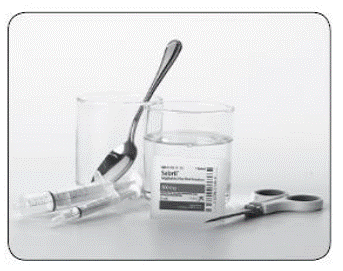 Supplies you will need to mix 1 dose of SABRIL - Illustration