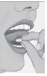 Place the whole tablet under tongue - Illustration