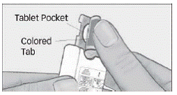 Peel back the colored tab - Illustration