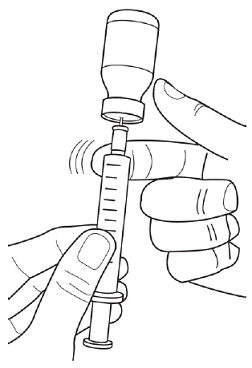 Gently tap the syringe barrel  - Illustration