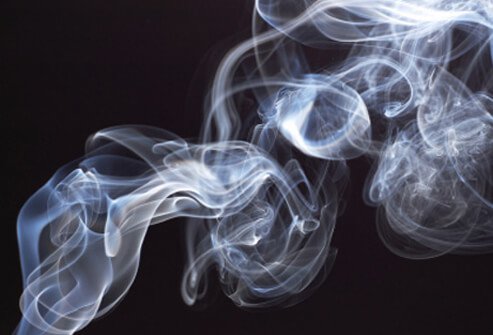 Secondhand smoke from a cigarette.