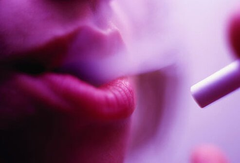 Photo of woman smoking.