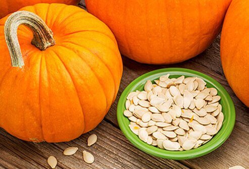 Pumpkin seeds are a tasty snack that boasts 16% of your daily iron needs in just ¼ cup.