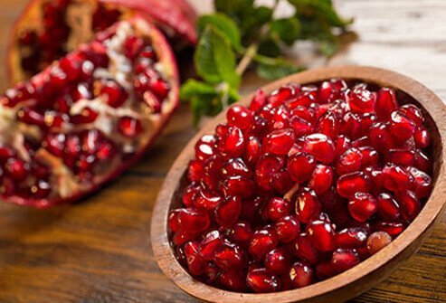 These arils have lots of fiber and 40% of your daily requirement of vitamin C.
