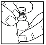 If you are using a new vial, remove the protective cap - Illustration