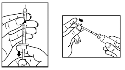 Draw air into the syringe equal to your insulin dose - Illustration
