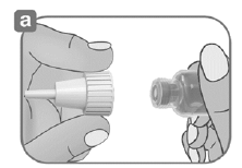  Line up the needle with the pen, and keep it straight as
you screw it on - Illustration