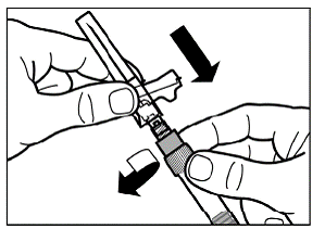 Activate the safety guard over the needle using 1 of the
2 methods - Illustration