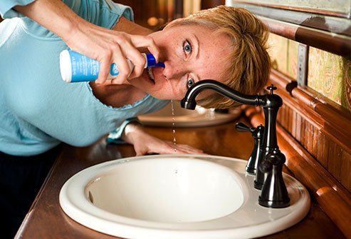 You clean the inside of your nose with a sterile solution.