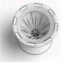 Ensure that each Implant is secured in the Crimper by pressing down on the center of the Implant until all ends of the Implant are below the rim of the Crimper - Illustration