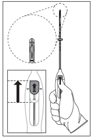 Move slider all
the way to the forward position to load Skyla - Illustration