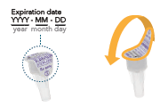 Check the expiration date on the needle. Remove the
paper from the needle - Illustration