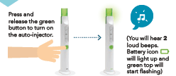 Turn on the auto-injector - Illustration
