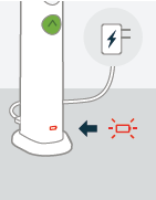 Insert the charger cable into the auto-injector at rear
lower side and connect to a power outlet - Illustration