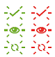 You see  3 flashing green and red icons - Illustration
