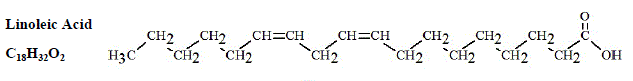 Linoleic acid - Structural Formula Illustration