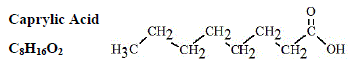 Caprylic  acid - Structural Formula Illustration