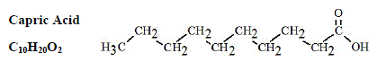 Capric acid - Structural Formula Illustration