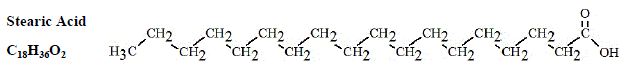 Stearic acid - Structural Formula Illustration
